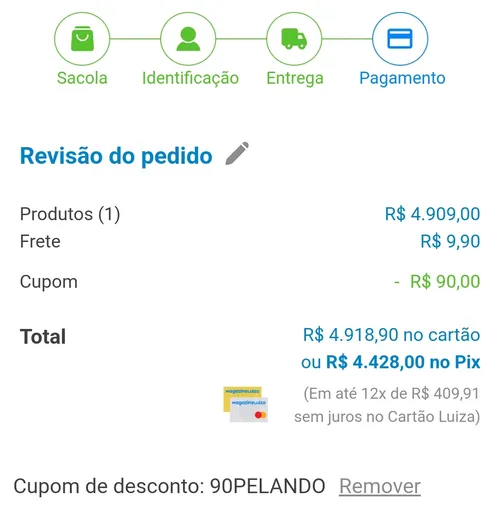 Imagem na descrição da promoção