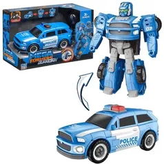 Megaformers Guardian Robô Polícia Azul Multikids Grão de Gente