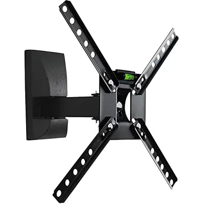 Suporte Para Tv Lcd De 10'' A 55'' Modelo Articulado SBRP130 Preto- Com Inclinação De Até 15°, Brasforma, 9159