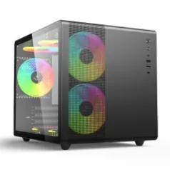 Gabinete Gamer C3Tech Aquarius, Mini Tower, Vidro Temperado, M-ATX, Black, Sem Fonte, Sem Fan, MT-G710BK