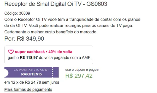 Imagem na descrição da promoção