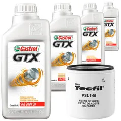 4 Óleo Mineral 20W50 Castrol e Filtro Óleo Tecfil Fiesta Flex 96 a 2014 R$105