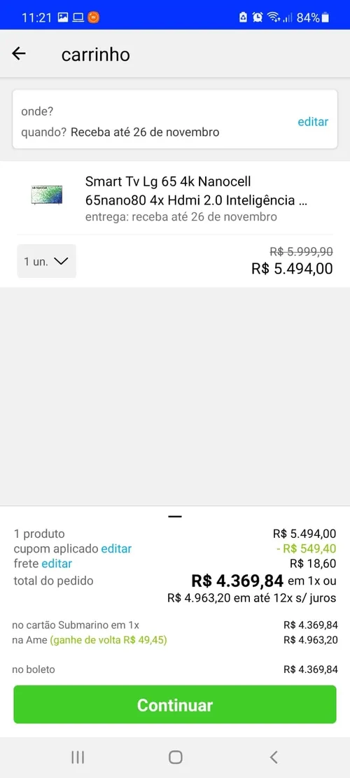 Imagem na descrição da promoção