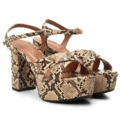 Sandália Zatz Animal Print Feminina - Bege R$70