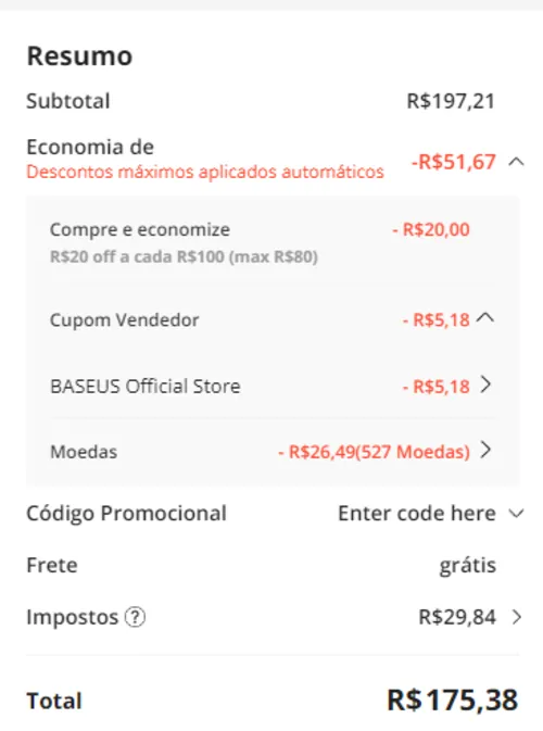 Imagem na descrição da promoção