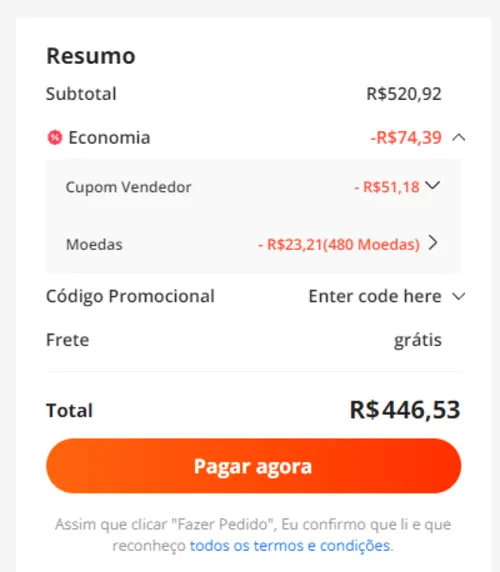 Imagem na descrição da promoção