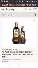 Kit Australian Gold Instant Bronzer - Acelerador 237ml + Protetor FPS 30 125ml