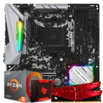 KIT UPGRADE, AMD RYZEN 5 3600, ASROCK B450M STEEL LEGEND, 16GB (2X8) 3000MHZ, SSD 256GB