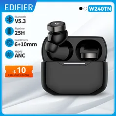 Edifier w240tn anc fones bluetooth 5.3, dual dinamic drivers