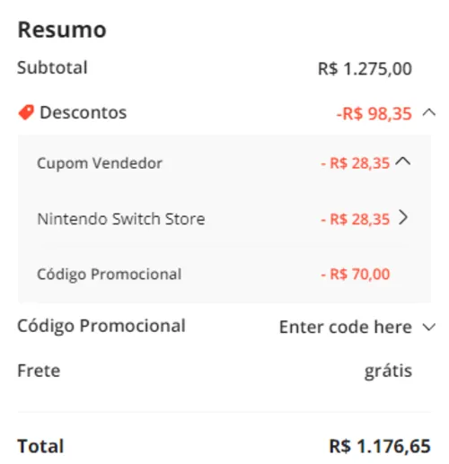 Imagem na descrição da promoção