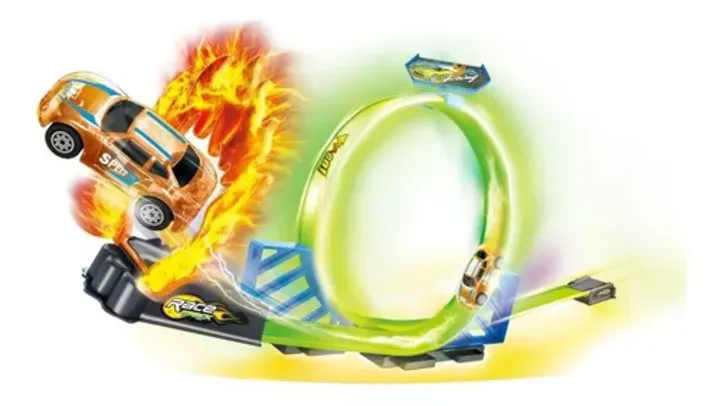 Pista de Carrinho Speedster Looping Neon Polibrinq Cor Verde