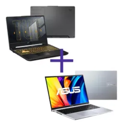 Notebook Gamer ASUS TUF Gaming F15 FX507ZC4-HN112 Mecha Gray + Notebook ASUS VivoBook 16 X1605ZA-MB311W Transparent Silver