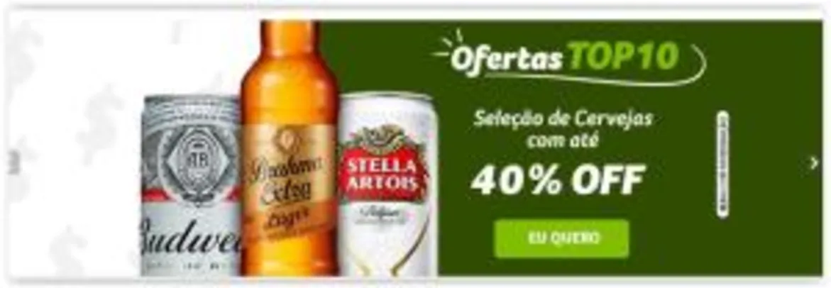 Seleção de cervejas com até 40% de desconto no Pão de Açúcar Online a partir de R$ 2,49