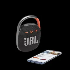 Caixa de Som Portátil Bluetooth JBL Clip 4- Bluetooth 5.1 - À Prova D`Água - 5W -  Black e Orange