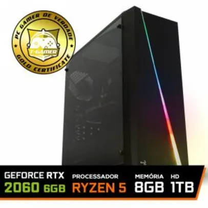 Pc Gamer T-Commander LVL-4 AMD Ryzen 5 2600 / GeForce RTX 2060 6GB / DDR4 8GB / HD 1TB / 600W