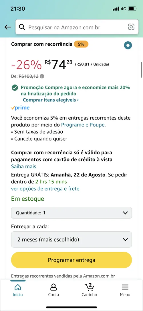 Imagem na descrição da promoção