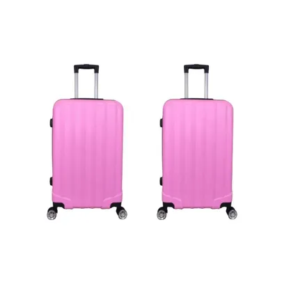 Foto do produto Kit 2 Malas De Viagem M Abs 4 Rodas XH-A122 Rosa Prizi