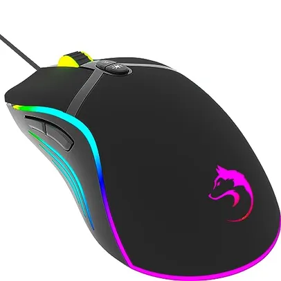 Mouse Gamer Fade RGB 8000DPI com Software 7 Botões Programáveis DPI Ajustável Sensor Gamer Ozzix Para PC Notebook PS4 PS5 Xbox