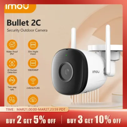 (Moedas) Câmera vigilância Imou Bullet 2C 2mp