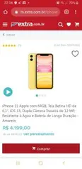 iPhone 11 Apple com 64GB - Amarelo | R$ 4.199