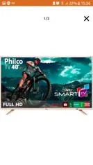 Smart TV LED 40" Philco PTV40E21DSWNC Full HD 2 HDMI 2 USB Wi-Fi 60Hz - Champagne - R$1.170