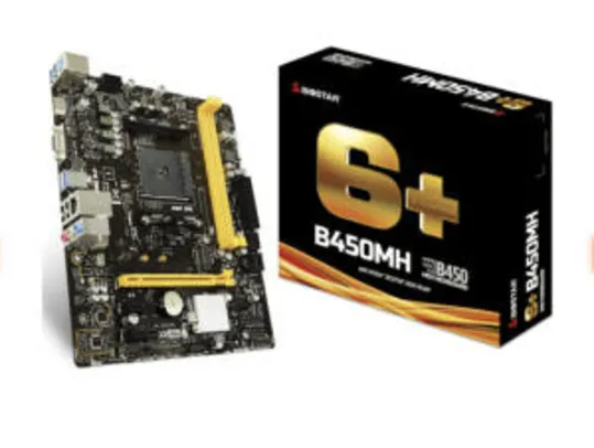 Placa Mãe Biostar B450MH, Chipset B450 | R$ 519