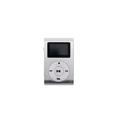 Mini Mp3 Player c/Fone de Ouvido Prata - R$ 9,59