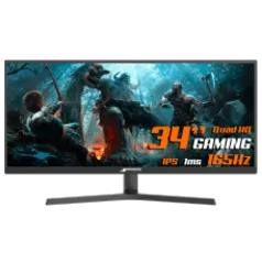 Monitor Gamer SuperFrame Vision Ultra, 34 Pol, UltraWide, Quad HD, Painel IPS, G-Sync/FreeSync, 1ms,