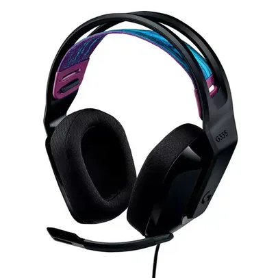 Headset Gamer Logitech G335, 3.5mm para PC/PlayStation/Xbox/Switch/Mobile, Driver 40mm, Arco Ajustáv