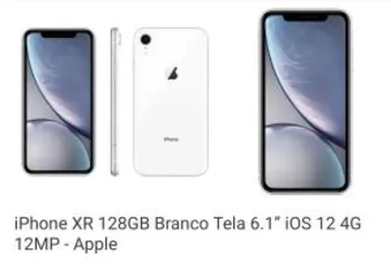 [3079,00 com AME+ Cartão Shoptime ] iPhone XR 128 Branco