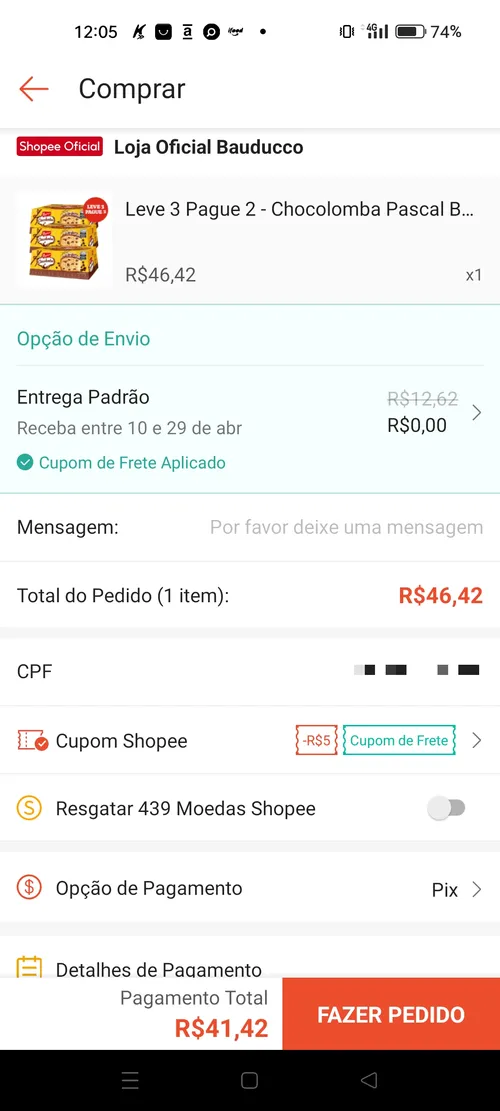 Imagem na descrição da promoção