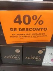 [Loja Física - Sam's Club Campinas] 40% OFF na 2a unidade de todos os vinhos e espumantes