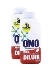 Kit 2 Refis Lava-Roupas Concentrado Omo Lavagem Perfeita 500 ml