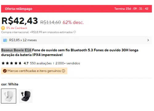 Imagem na descrição da promoção