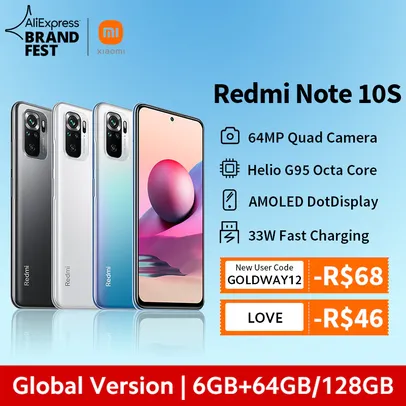 Xiaomi Redmi Note 10S 6/64GB | R$1094