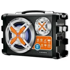 Caixa Amplificadora Mondial MCO-07, Entrada USB e SD, Bluetooth, Rádio FM, 80W RMS - R$129