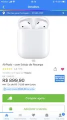 Airpods 2 geração {R$849,90 com cashback]