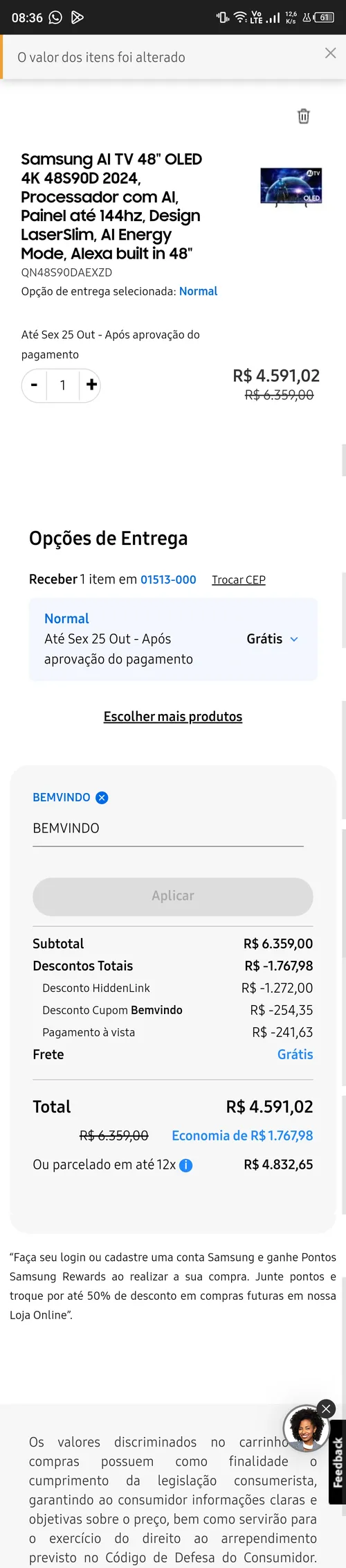 Imagem na descrição da promoção