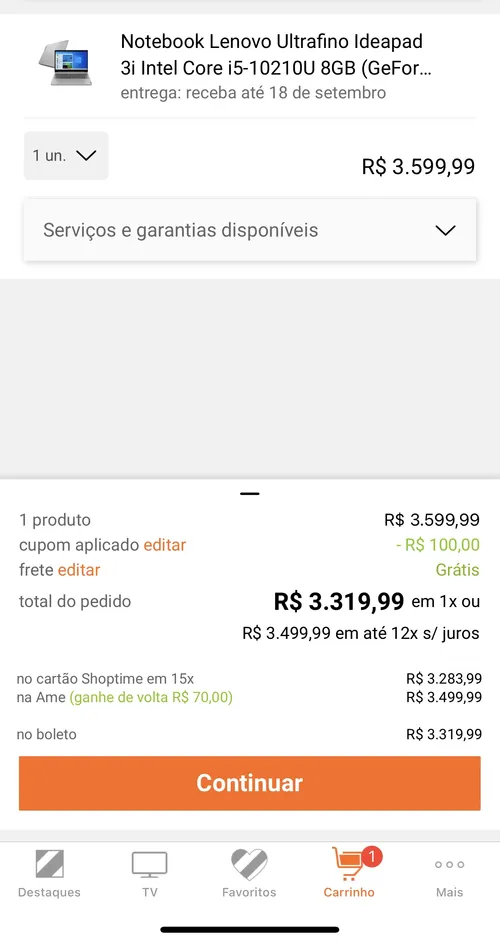 Imagem na descrição da promoção