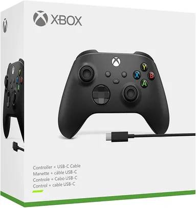 Controle Xbox Series - Carbon Black (com cabo) | R$389
