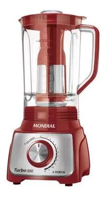 Liquidificador L-1100 Turbo Inox 1100w Vermelho Mondial Cor Vermelho/Inox 110V