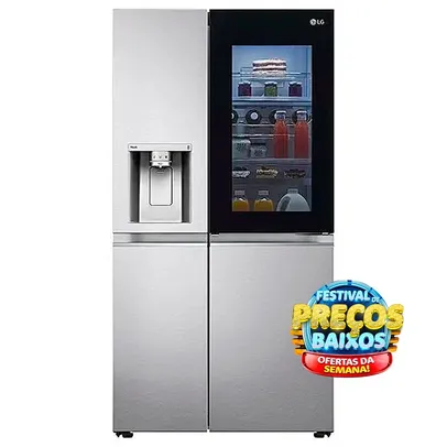 Geladeira Smart LG Side by Side InstaView Craft Ice UVnano 598 litros Aço Escovado GC-X257CSH