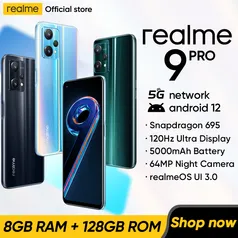 (Primeira Compra) Smartphone Realme 9 Pro 128GB 8GB 5G NFC Tela 6.6"