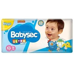 Fraldas descartáveis Babysec Ultrasec Galinha Pintadinha 36 Unidades Tamanho XG 11 - 14 Kg - R$33