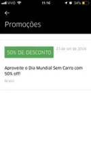 Cupom de 50% de Desconto no Uber [BR]