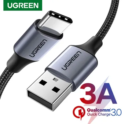 [Novos Usuários] Cabo USB Tipo C 3A 3m Ugreen | R$12