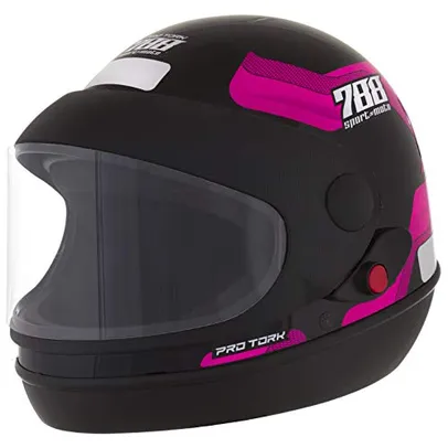 [Prime] Pro Tork Capacete Sport Moto 788 58 Preto/Rosa