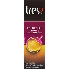 Cápsula de Café Espresso Vibrante, Compatível com Cafeteira Tres, 3 Tres corações - CX 10 UN