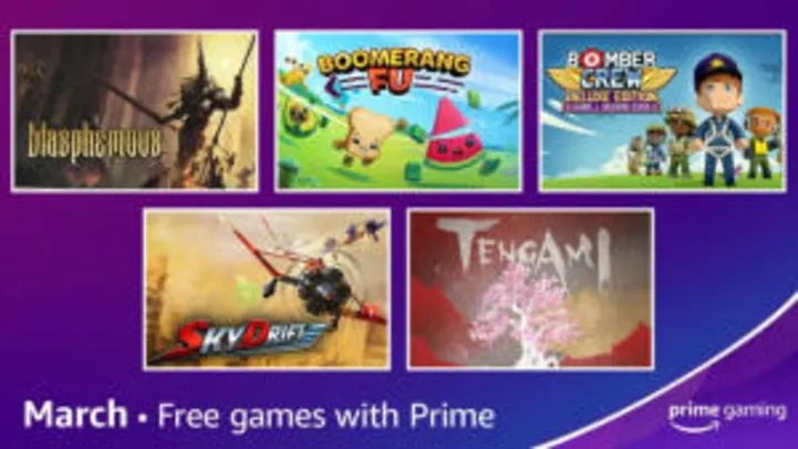 Jogos Grátis no Prime Gaming (Amazon Prime) - Março 2021
