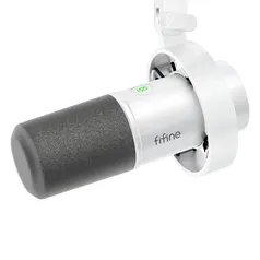 FIFINE USB XLR Microfone Dinâmico com Botão De Ganho, Touch Mute, Headphone 